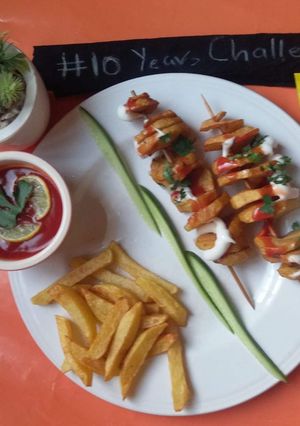 A picture of Spiral fries#fastfood competition.