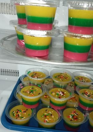 Foto resep Puding rainbow susu