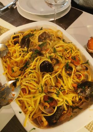 O poză a rețetei Paste cu fructe de mare.