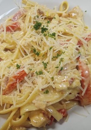 A picture of Rattle Snake Fettuccine.
