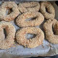 A picture of Greek sesame bread wholegrain.