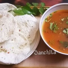A picture of Tomato Rasam Andhra Style.