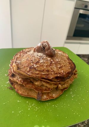Una foto de Panqueques de avena y banana