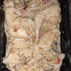 Roasted chicken with groundnut cake powder A picture of Roasted chicken with groundnut cake powder.