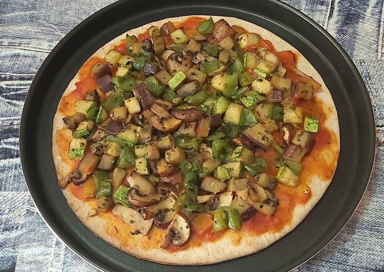 Pizza de verduras vegana