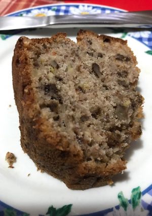 Una foto de Queque de plátano con nueces