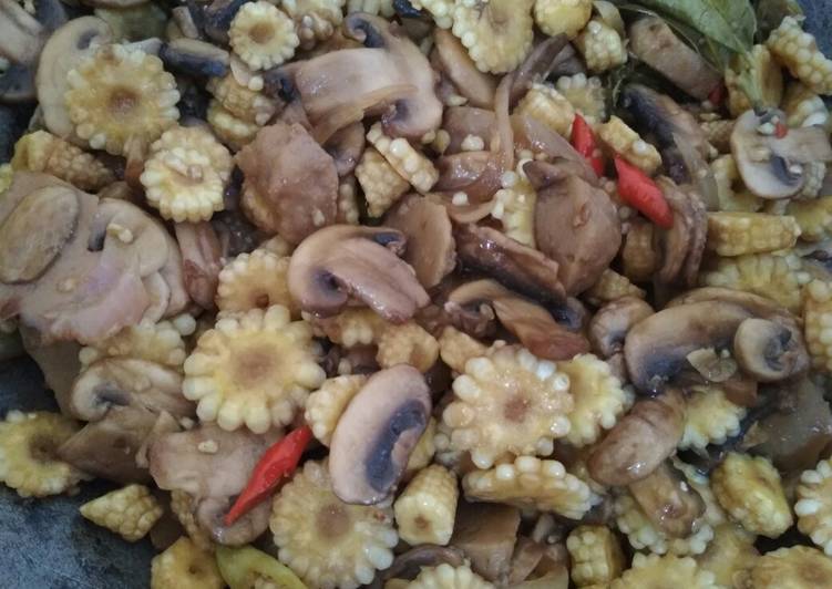 Tumis jamur champignon / jamur kancing saus tiram