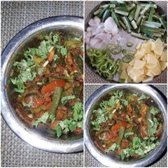 A picture of Bhindi Aloo Payza.