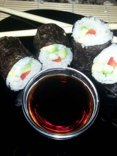 Una foto de Sushi para veganos