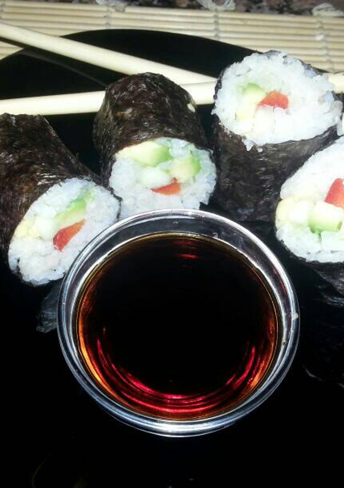Una foto de Sushi para veganos