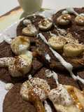 Pancakes al cacao 🍌🥜🍦☕️