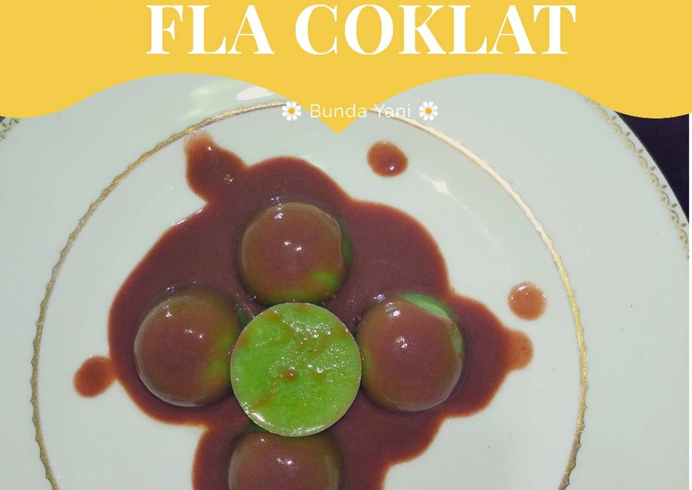 Puding pandan fla coklat