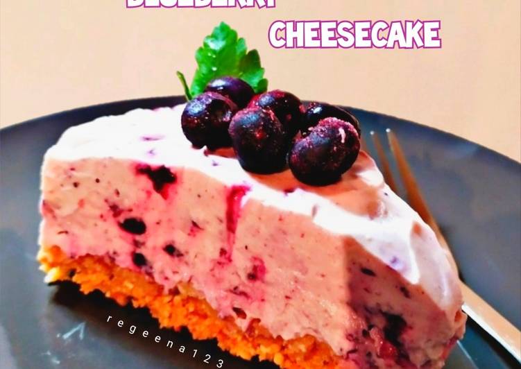 Resep Blueberry cheesecake no baked, Sempurna