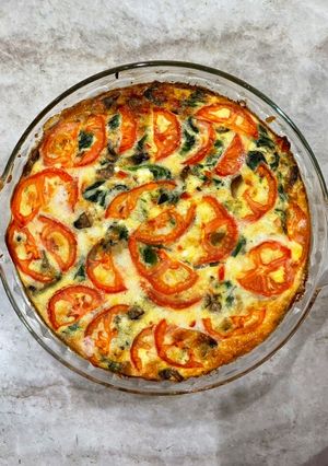 A picture of Crustless Vegetarian Quiche.