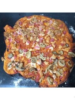 Una foto de Pizza de avena casera