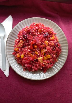 A picture of Beetroot Carrot & Sesame Pulao.