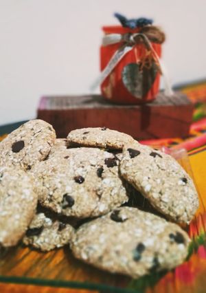 Una foto de Galletas de avena, banana y miel con choco chips