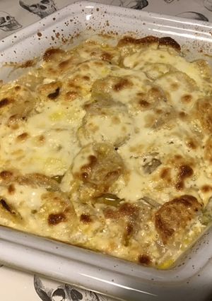 Une photo de Gratin de navets blancs au stilton,ail et 4 épices