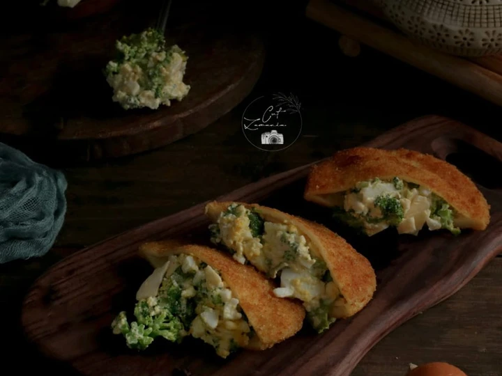 Langkah Gampang Membikin Resep Sandwich egg mayo kantong doraemon yang  Bikin Ketagihan Anti Ribet, Bisa Manjain Lidah