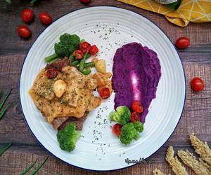 Resep Terbaik 396 Sirloin Steak with Mushroom Sauce and Sweet Potato Puree Gurih Mantul
