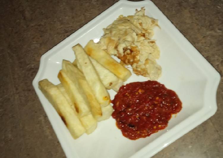 Easiest Way to Prepare Perfect Fried yam, egg nd sauce