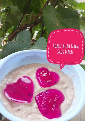 Foto resep Snack Mpasi Agar2 Buah Naga Saus Marie