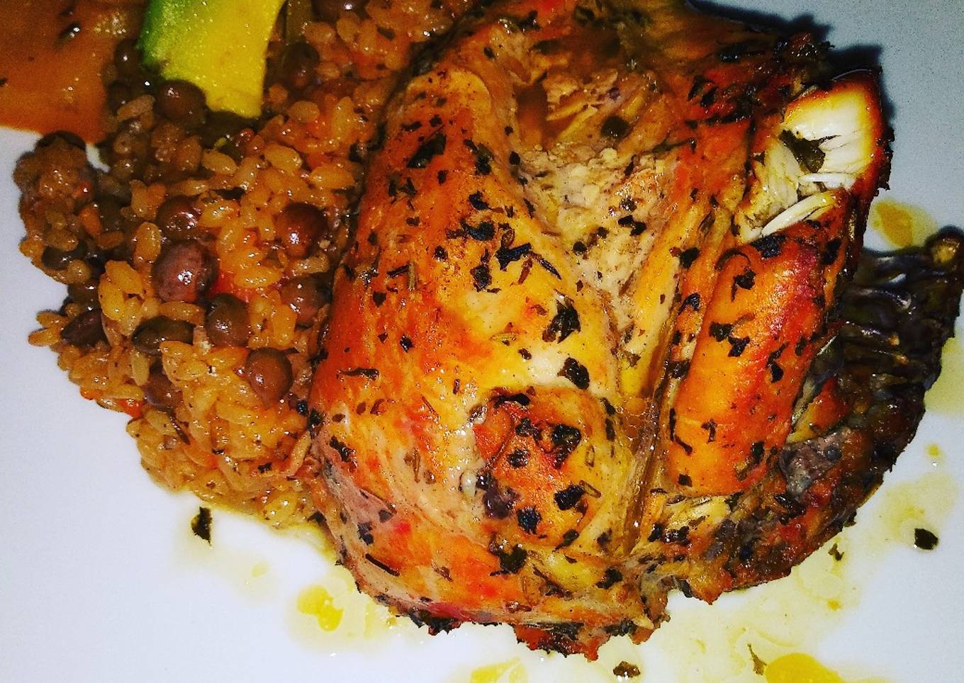 Mamposteao de Gandules con Pollo a la Naranja