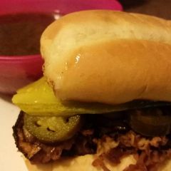 A picture of Roast beef subs.