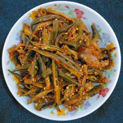 Masala Bhindi okra A picture of Masala Bhindi okra.