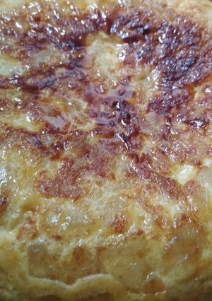 A picture of Spanish Potato Omelette with Caramelized Onions.