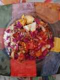 Ensalada de Lentejas, Arroz, Repollo Colorado y Naranja