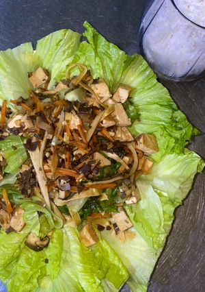 Hình của món Mì váng đậu chay keto.