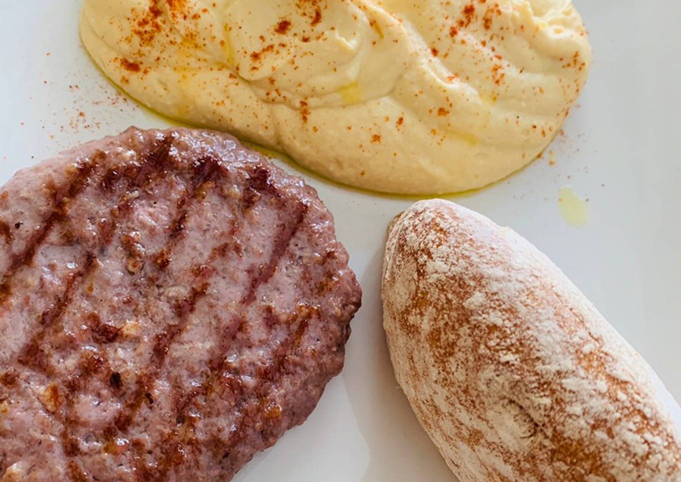 Hummus con hamburguesa💪🏻