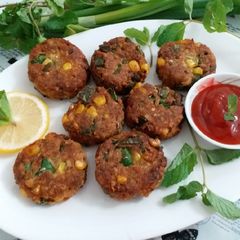 A picture of Soya keema mix veg tikki.
