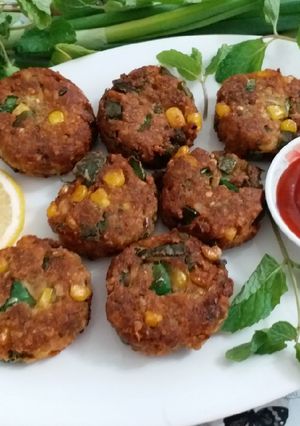 A picture of Soya keema mix veg tikki.