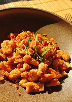 Hình của món Gà Chay Xào Chanh Mật Ong.