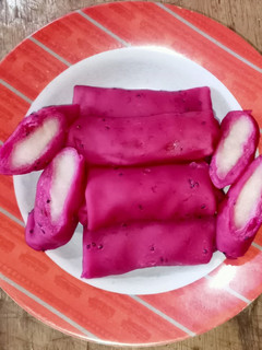 Foto resep Dadar gulung buah naga isi Fla susu