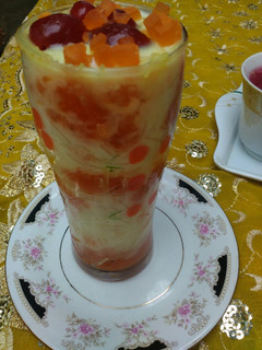 A picture of Vermicelli custard with carrot halwa.