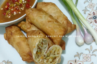 Cara Gampang Menyiapkan Lumpia Bung Kulit Pangsit (Isi Rebung Wortel Cambah) Gampang