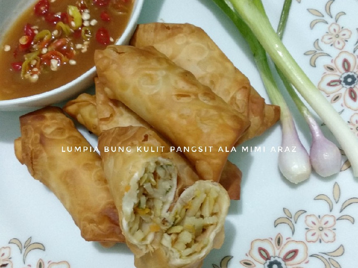 Cara Gampang Menyiapkan Lumpia Bung Kulit Pangsit (Isi Rebung Wortel Cambah) Gampang