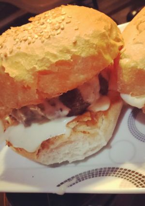 صورة لوصفة برجر بصوص الجبنة 😋