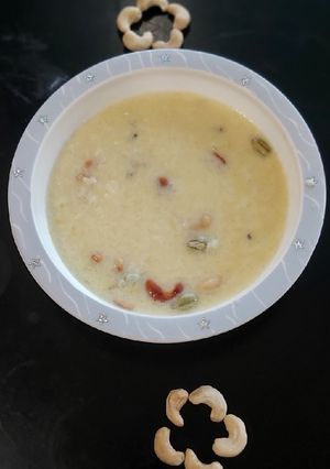 A picture of Basmati rice payasam/rice kheer.