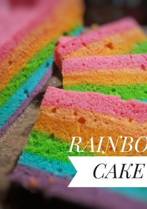 Foto resep Rainbow cake ny. liem takaran sendok