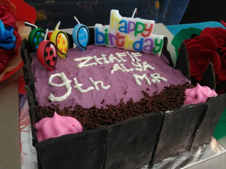 Cara Gampang Membuat Resep  Bolu simple/ Cake ultah/ Whiped Cream/ Coklat Pagar yang Bikin Ngiler, Enak Banget