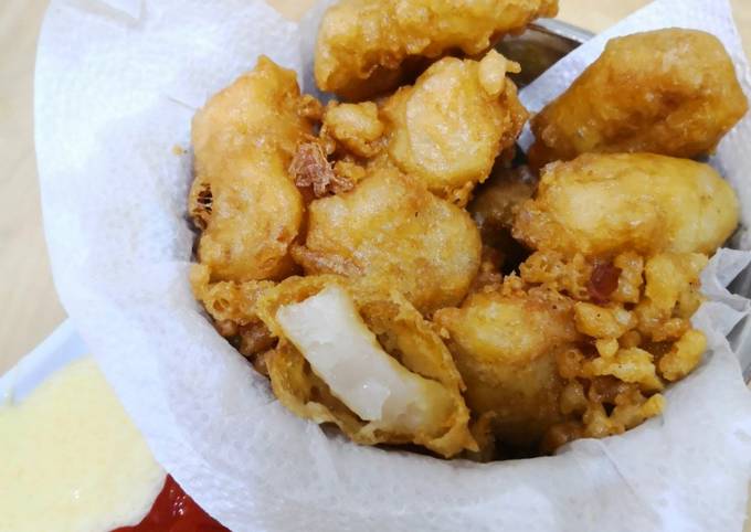 Ikan dori goreng (fish n chip)