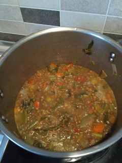 Una foto de Lentejas vegetarianas olla exprés