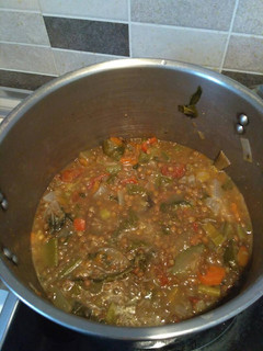 Una foto de Lentejas vegetarianas olla exprés