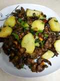 Grilled gizzard with potatoes