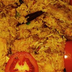A picture of Chicken Biryani.