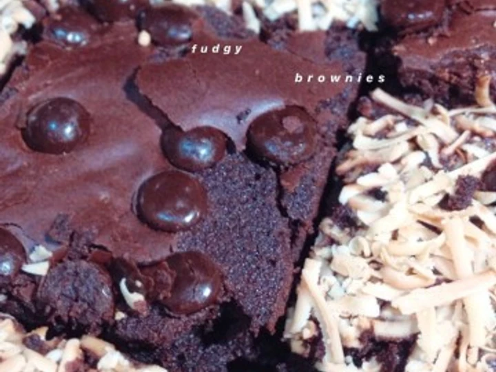 Langkah Gampang Membuat Resep Fudgy brownies shiny crust yang Bisa Manjain Lidah Anti Ribet, Mantap